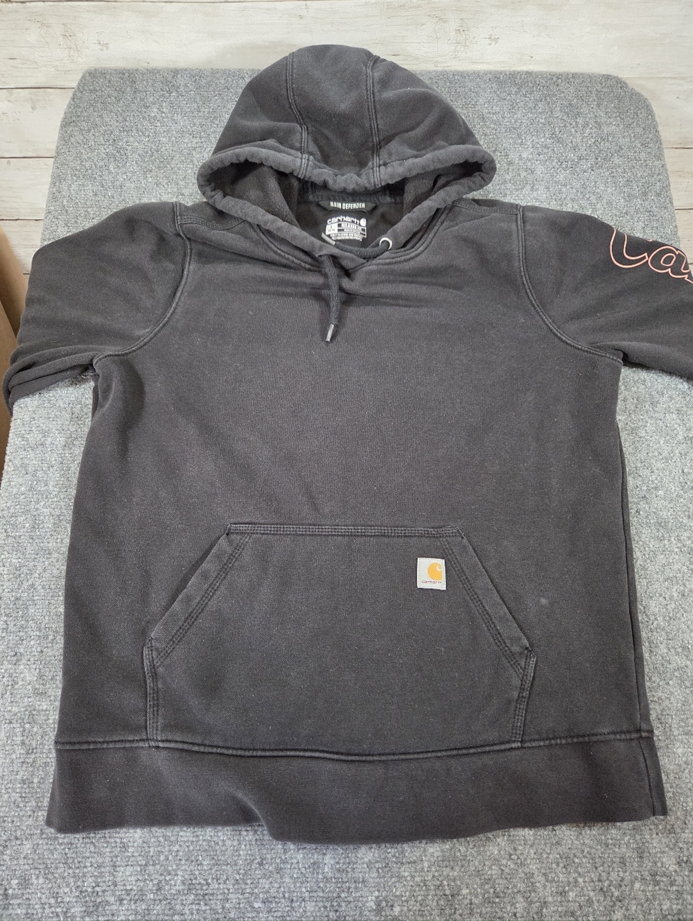 Carhartt Rain Defender Hoodie Women’s L Black Pullover Sweatshirt Relaxed Fit